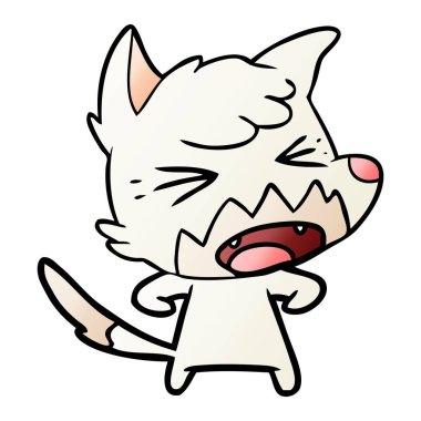 kızgın çizgi film fox vektör çizim