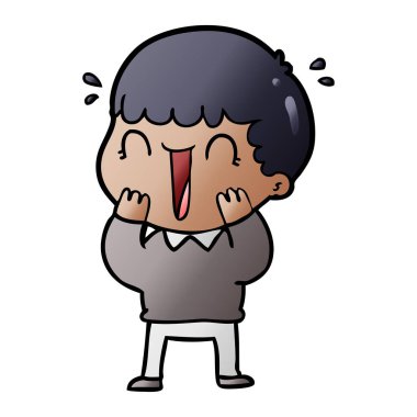 vektör çizim karikatür adam gülen