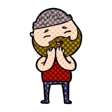 Çizgi film mutlu sakallı adam