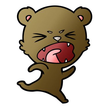 kızgın çizgi film ayı vektör çizim