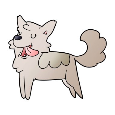 Vektör çizim karikatür mutlu köpek