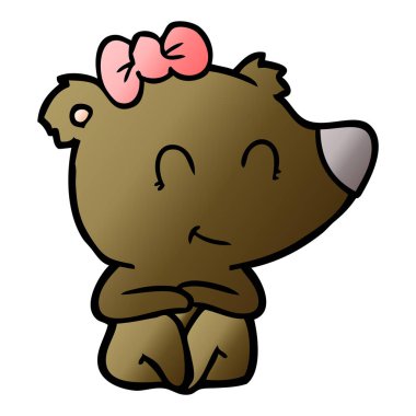 vektör çizim kadın ayı çizgi film