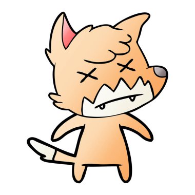 Çizgi film tilkisinin vektör çizimi