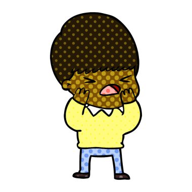 vektör çizim karikatür adam vurguladı