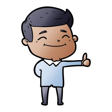 mutlu çizgi film adam vektör çizim