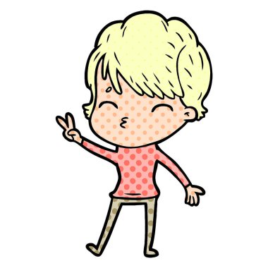 vektör çizim karikatür kadın düşünme