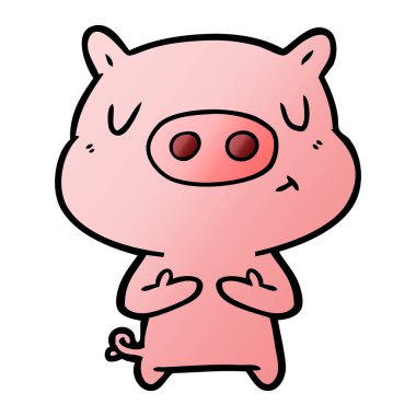 vektör çizim karikatür içerik domuz