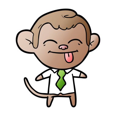 gömlek ve kravat giymek komik karikatür maymun