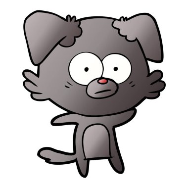 vektör çizim gergin köpek çizgi film