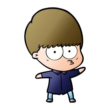 meraklı çizgi film çocuk vektör çizim