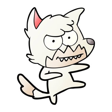 vektör çizim karikatür sırıtan Fox