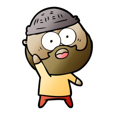 sakallı adam kadar elini tutarak çizgi film