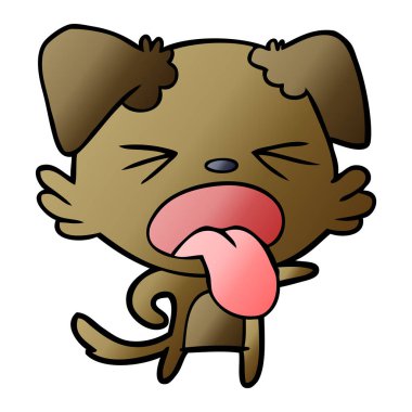 vektör çizim karikatür köpek bıkkın