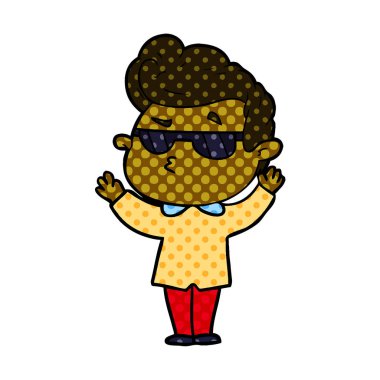 vektör çizim karikatür cool adam