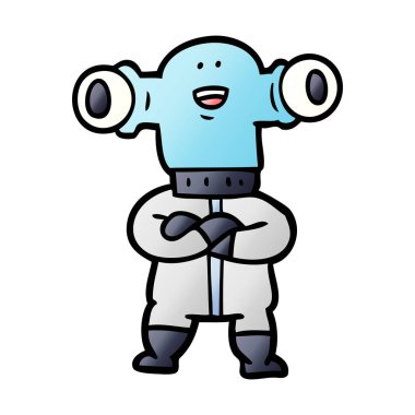 Dostu karikatür uzaylı vektör çizim