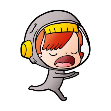 çizgi film astronot kadın çalışan