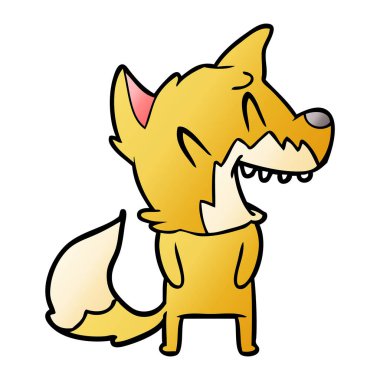 Tilki çizgi film gülen vektör çizim