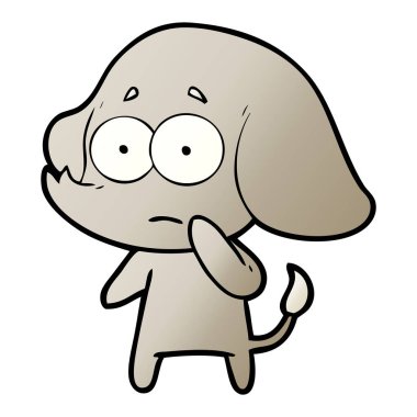 vektör çizim karikatür emin fil