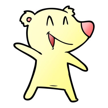  ayı karikatür gülen vektör çizim