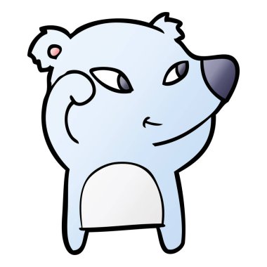 Tatlı çizgi film ayısının vektör çizimi