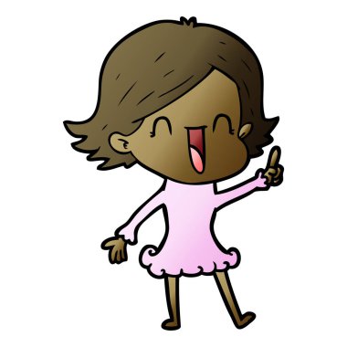 vektör çizim karikatür mutlu kadın