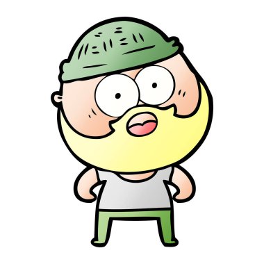 vektör çizim karikatür sakallı adam