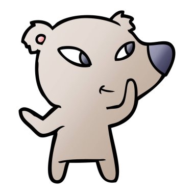 Tatlı çizgi film ayısının vektör çizimi