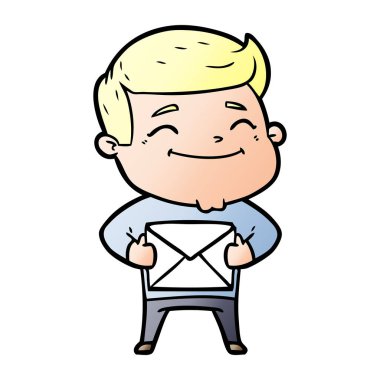 mutlu çizgi film adam vektör çizim