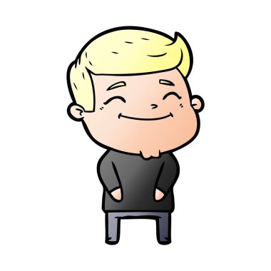 mutlu çizgi film adam vektör çizim