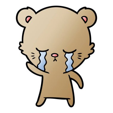 vektör çizim karikatür ayı ağlama