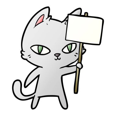 Çizgi film kedisinin vektör çizimi