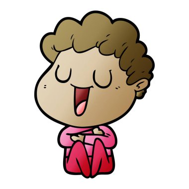 vektör çizim karikatür adam gülen