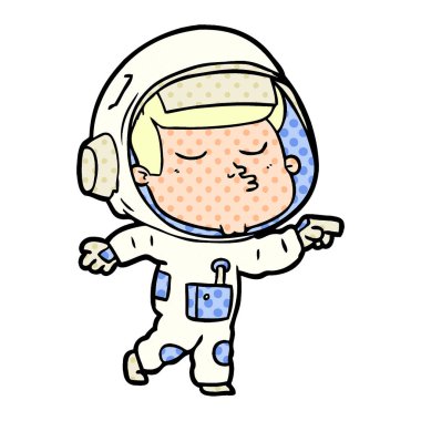 vektör çizim karikatür emin astronot