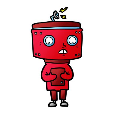 Çizgi film robotunun vektör çizimi