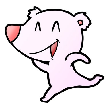  ayı karikatür gülen vektör çizim