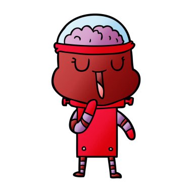 mutlu karikatür robot vektör çizim