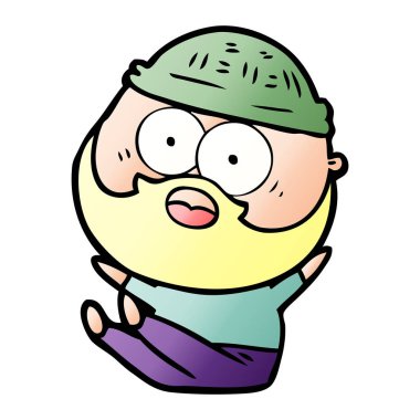 vektör çizim karikatür sakallı adam