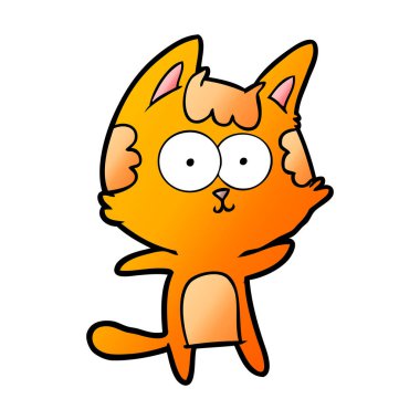 vektör çizim karikatür mutlu kedi