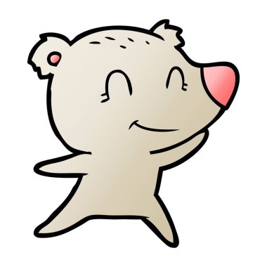 vektör çizim dost ayı çizgi film