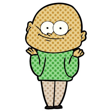 karikatür kel adam bakıyor