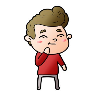 mutlu çizgi film adam vektör çizim