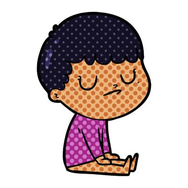 vektör çizim karikatür huysuz çocuk