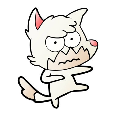 vektör çizim karikatür rahatsız fox