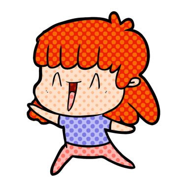 Çizgi filmdeki kadının vektör çizimi