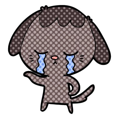 vektör çizim karikatür köpek ağlama