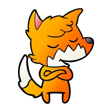 vektör çizim dostu karikatür Fox