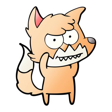 vektör çizim karikatür sırıtan Fox
