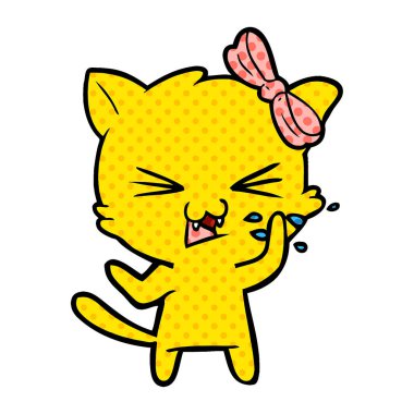 Çizgi film kedisinin vektör çizimi