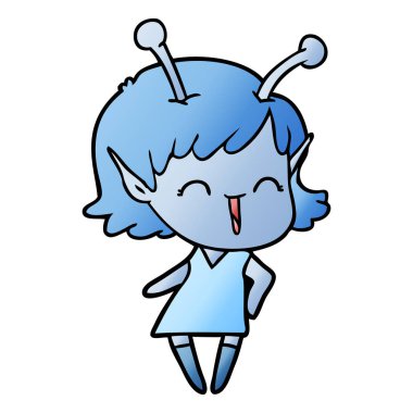 çizgi film yabancı kız gülerek