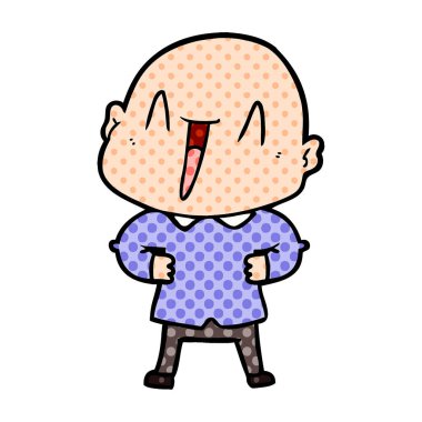 mutlu karikatür kel adam